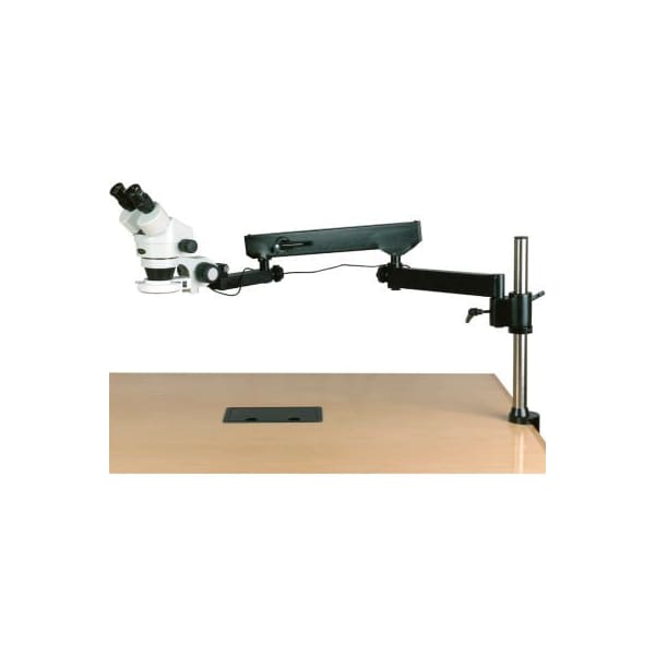 AmScope SM-8B-144S 7X-45X Binocular Articulating Zoom Stereo Microscope with Clamp & 144-LED Light